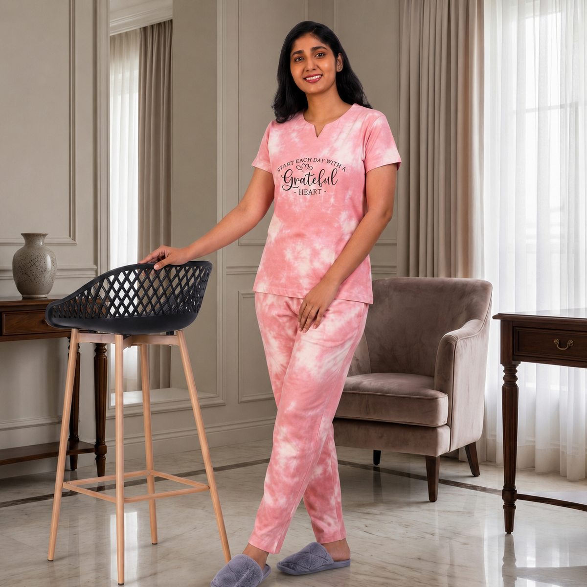 Women's Tie Dye V - Neck Co-Ord Set