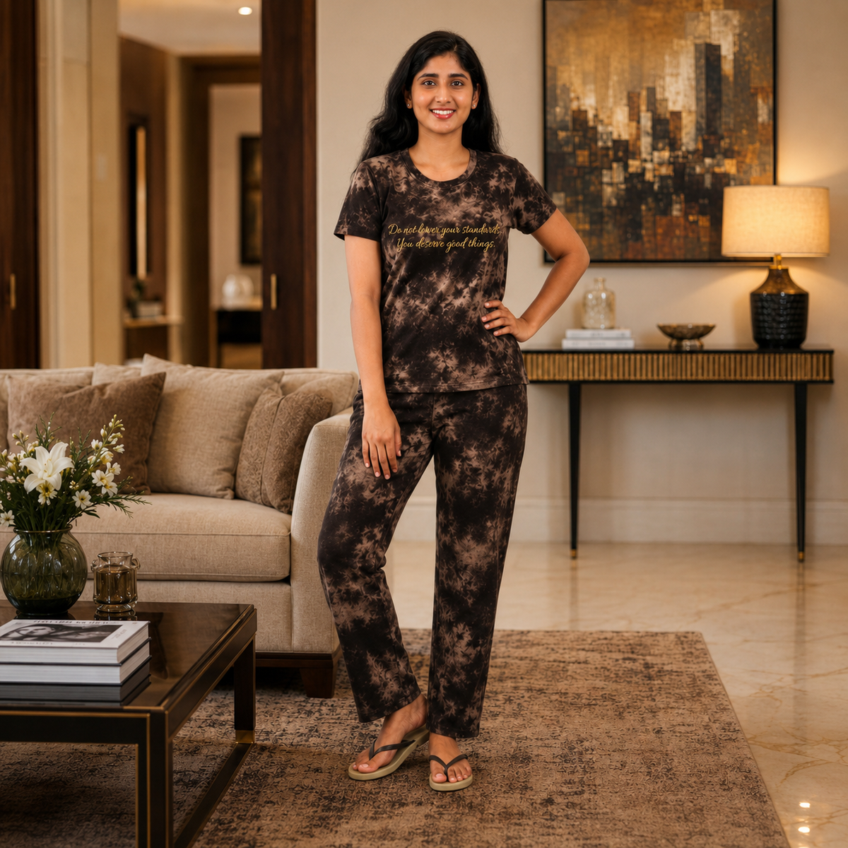 Women's Tie Dye R-Neck Co-ord set