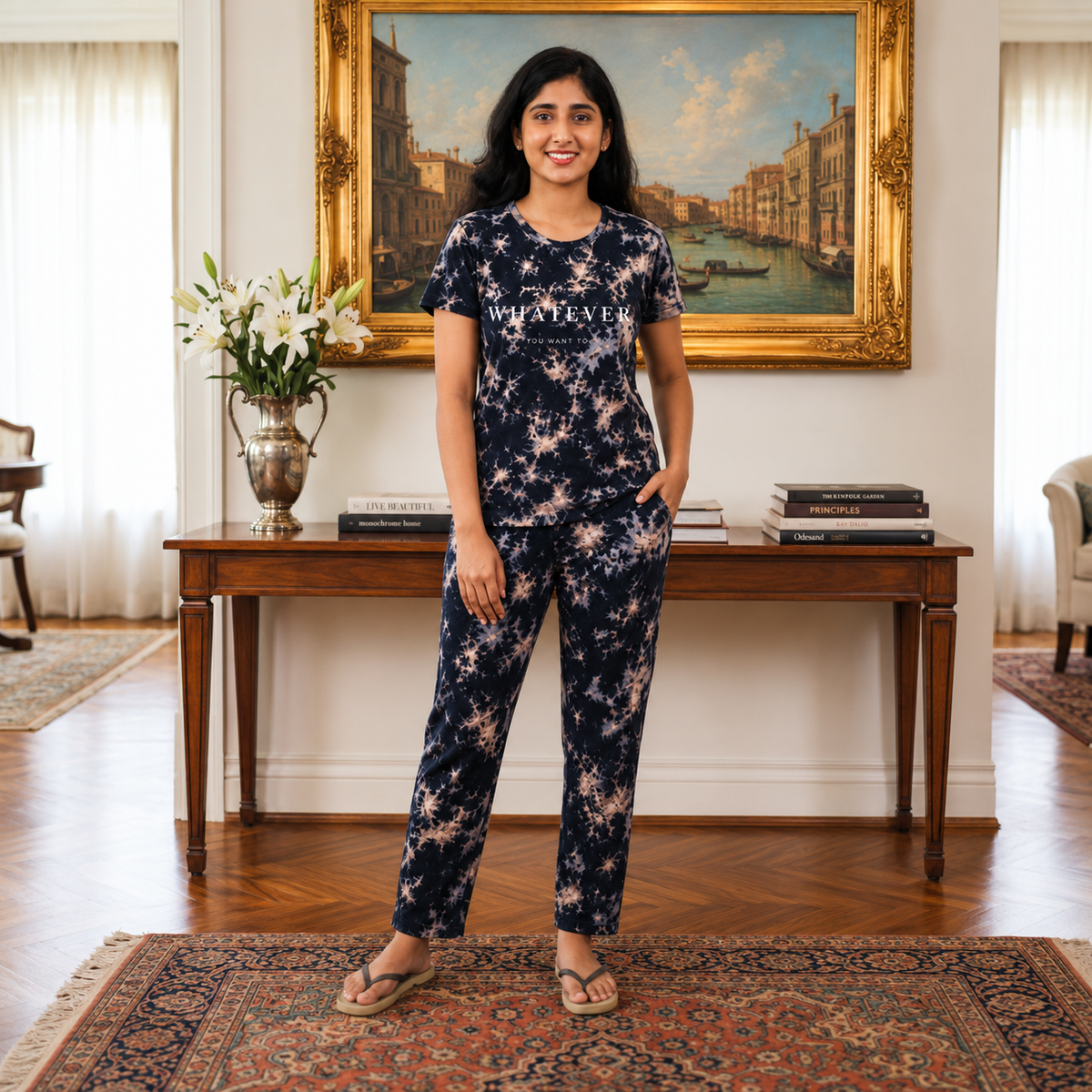 Women's Tie Dye R-Neck Co-ord set