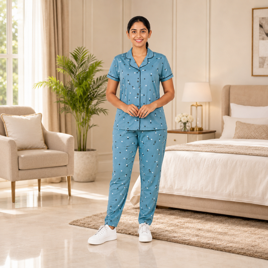 Women's Collar Pyjama Set