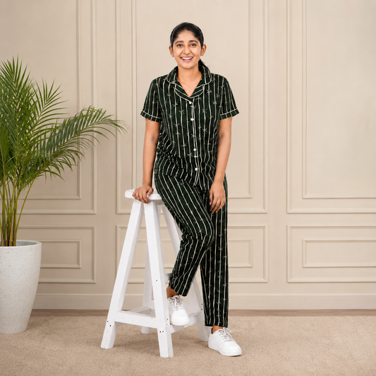 Women's Collar Pyjama Set
